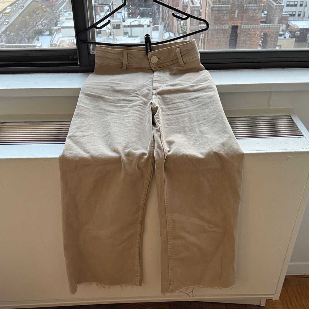 Zara Women's Wide Leg Tan Pants